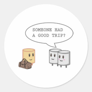 Sticker Rond Funny Marshmallow Funny Camping Smores Hommes Femm