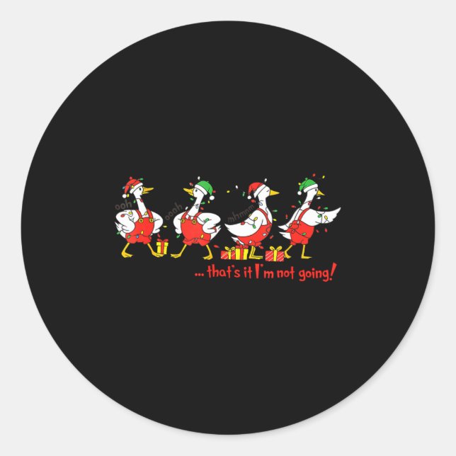 Sticker Rond Funny Merry Duckmas Quackmas Pajama Duck Christmas (Devant)
