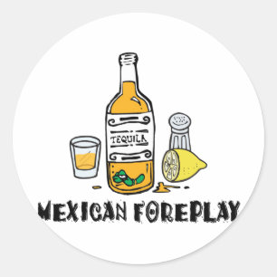 Sticker Rond Funny mexicain Foreplay
