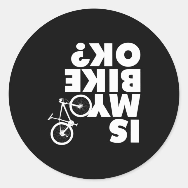 Sticker Rond Funny Mountain Bike  (Devant)