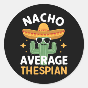 Sticker Rond Funny Nacho Moyenne Thespio Cinco De Mayo Mexicain