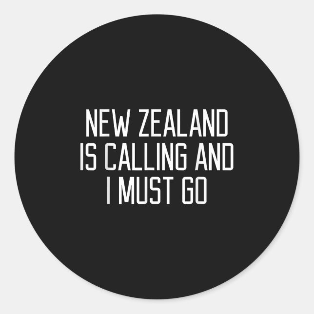 Sticker Rond Funny New Zealand Quote  (Devant)