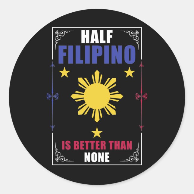 Sticker Rond Funny Philippin Américain Philippines Pinoy Pinay (Devant)