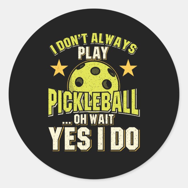 Sticker Rond Funny Pickleball (Devant)