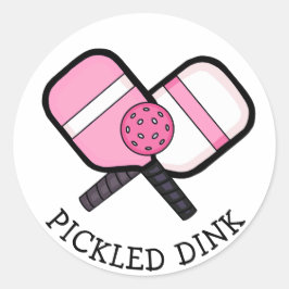 Sticker Rond Funny Pickleball Pun