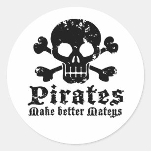 Sticker Rond Funny Pirate