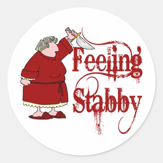 Sticker Rond Funny PMS Stabby (Devant)