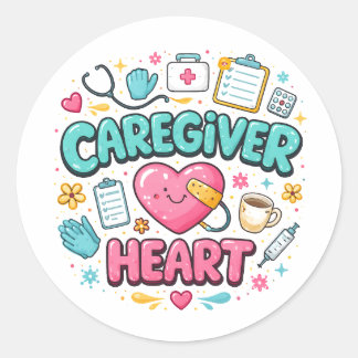 Sticker Rond Funny Property Caregiver | Happy Caregiver Day