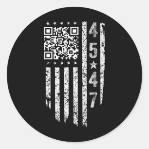 Sticker Rond Funny Qr President Trump Dance Code