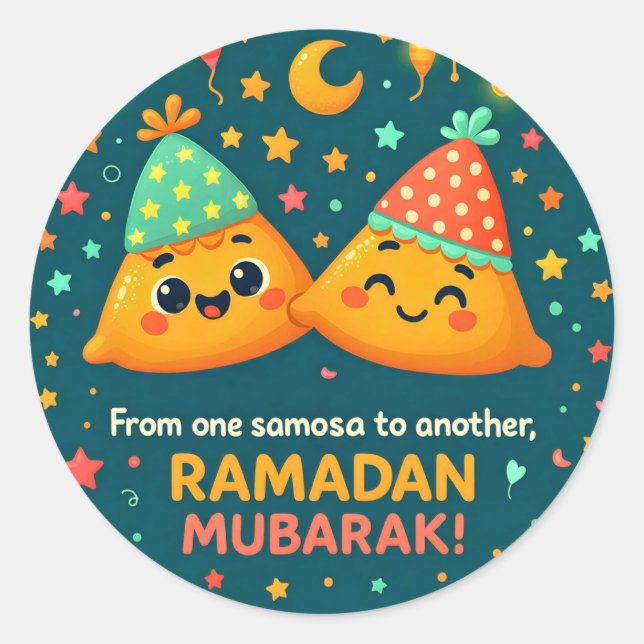 Sticker Rond Funny Ramadan Mubarak  (Devant)