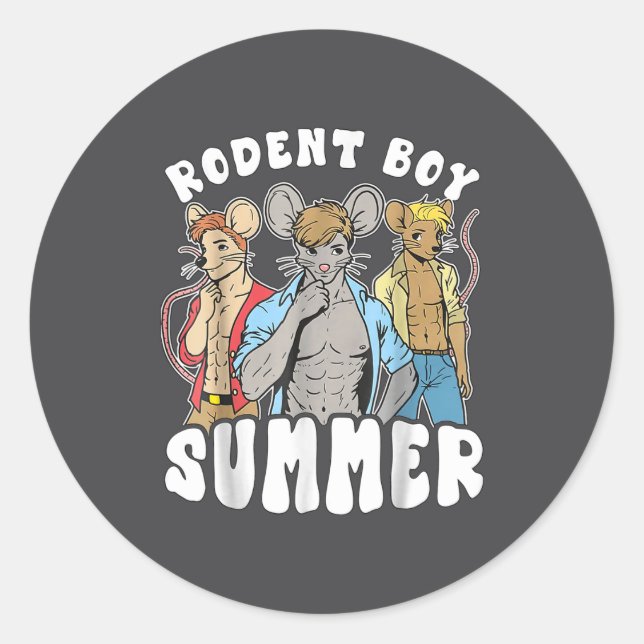 Sticker Rond Funny Rat Lover Quote Rodent Boy Summer Cool Vacat (Devant)