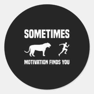 Sticker Rond Funny Running Chemise Sport Runner Tiger Motivatio