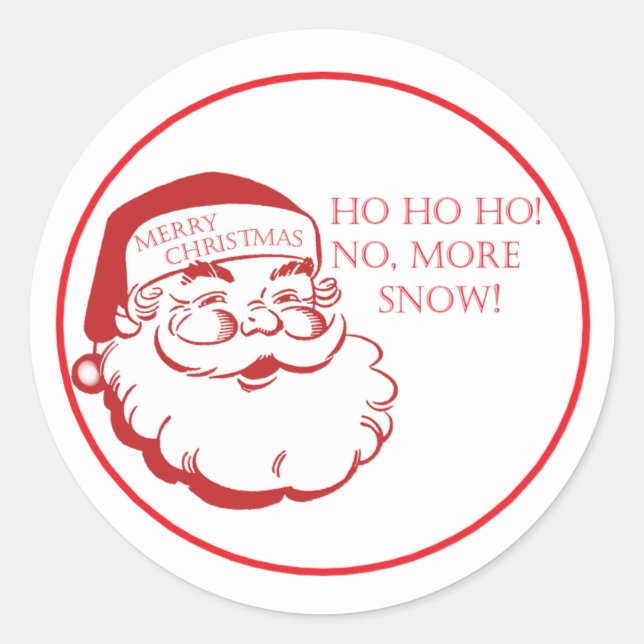 Sticker Rond Funny Santa Christmas Holiday Envelope Seals Cute  (Devant)