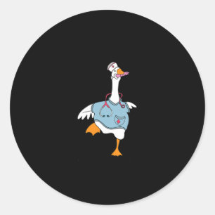 Sticker Rond Funny Silly Goose Nurse Club École Étudiante infir