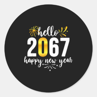 Sticker Rond Funny Six Seven 67 Meme Happy New Year 