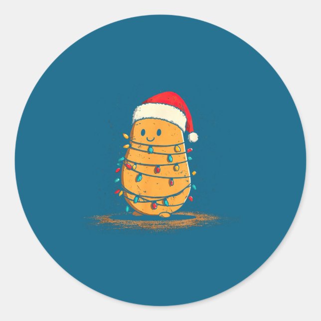 Sticker Rond Funny Tato Christmas Graphics Lights Lover  (Devant)