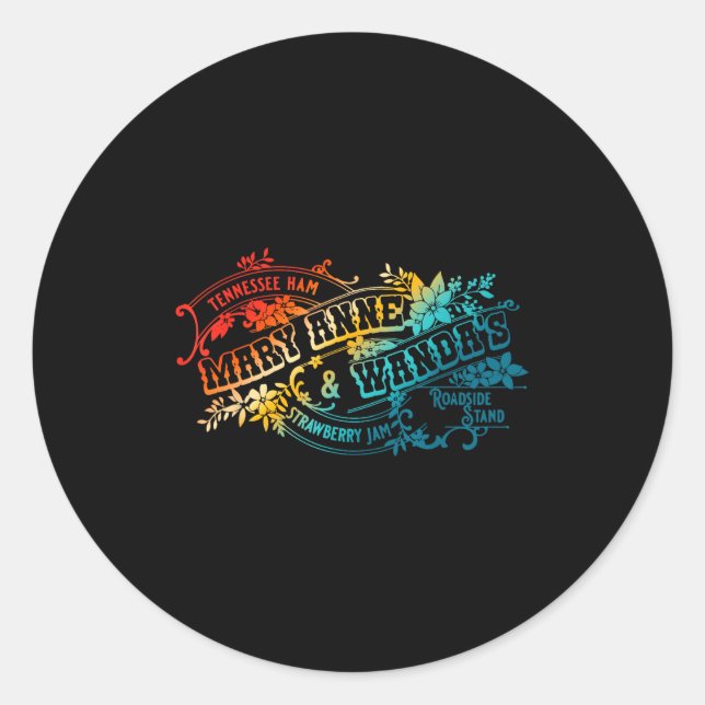 Sticker Rond Funny Tennessee-ham Mary Anne &amp; Wanda's Strawb (Devant)