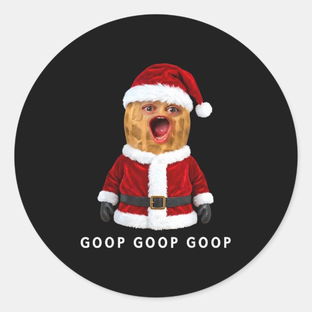 Sticker Rond Funny The Burnt Peanut Goop Bungulator Christmas  (Devant)
