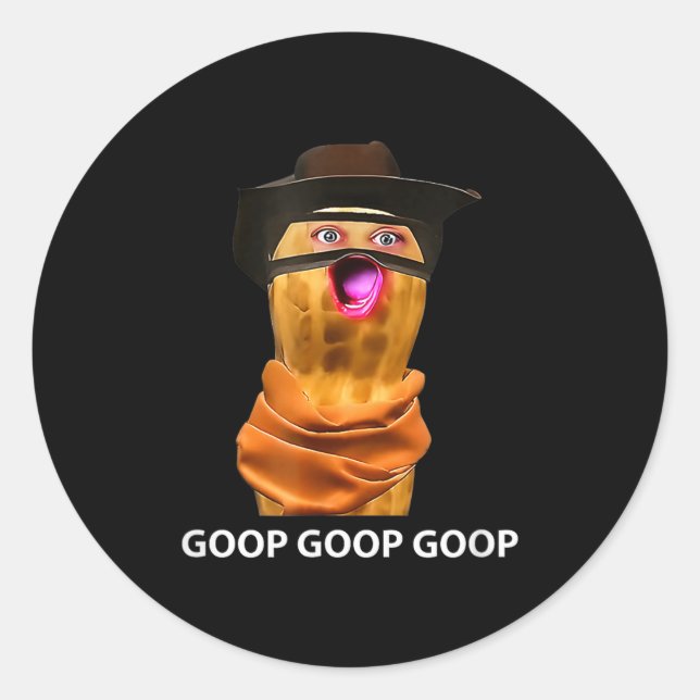 Sticker Rond Funny The Burnt Peanut Goop Bungulator Tee  (Devant)