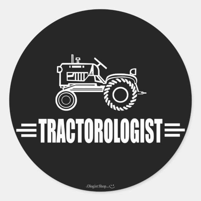 Sticker Rond Funny tractor (Devant)