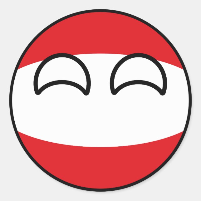 Sticker Rond Funny Trending Geeky Austria Countryball (Devant)