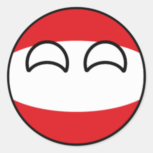 Sticker Rond Funny Trending Geeky Austria Countryball