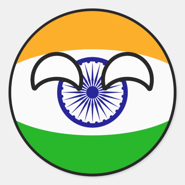 Sticker Rond Funny Trending Geeky India Countryball (Devant)