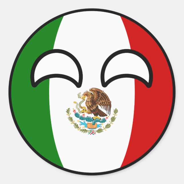 Sticker Rond Funny Trending Geeky Mexico Countryball (Devant)