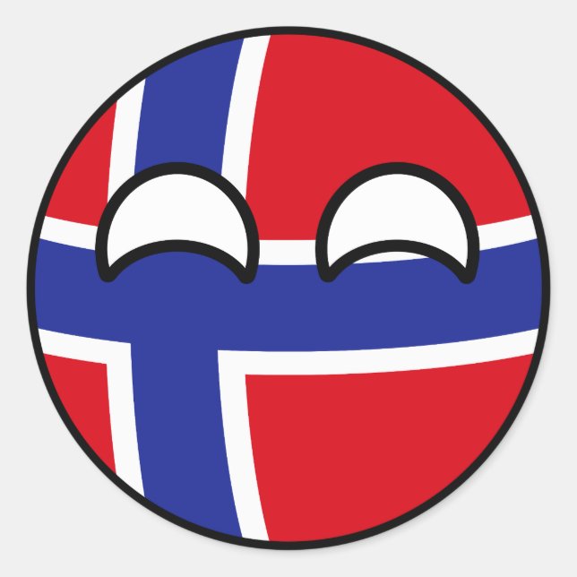 Sticker Rond Funny Trending Geeky Norway Countryball (Devant)