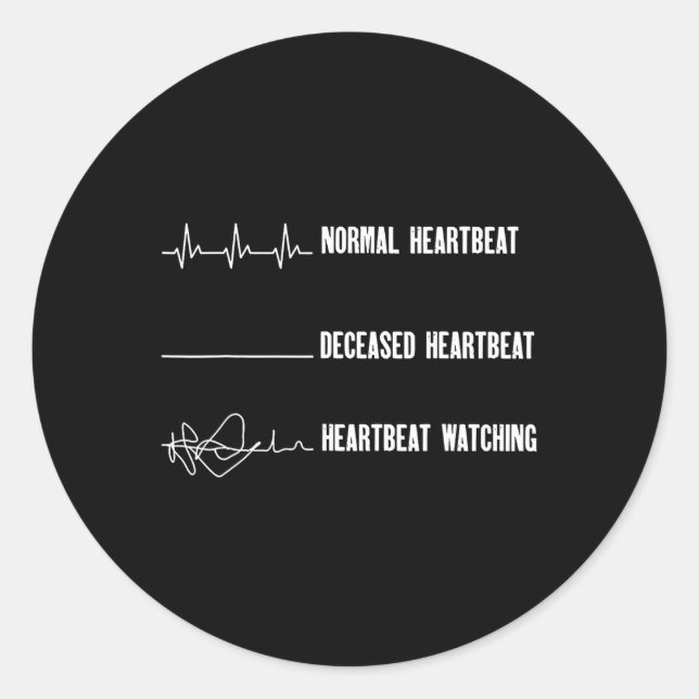 Sticker Rond Funny Trending Gift Tee - shirt Uni-adultes Heartb (Devant)