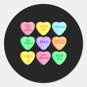 Sticker Rond Funny Valentines Affirmations de la Journée Candy