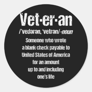Sticker Rond FUNNY VÉTÉRAN American Vétéran