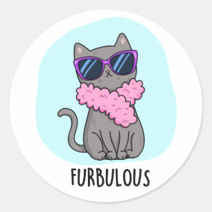 Sticker Rond Furbulant Funny Élégant jeu de chat