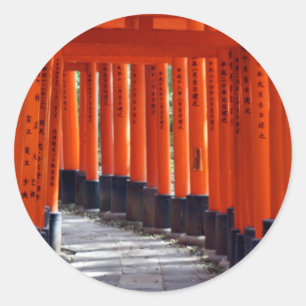 Sticker Rond Fushimi Inari Taisha, attractions de Kyoto - Japon