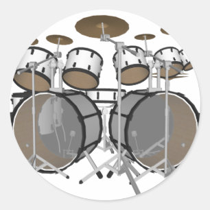 Sticker Rond Fûts : Kit de tambour blanc : modèle 3D :