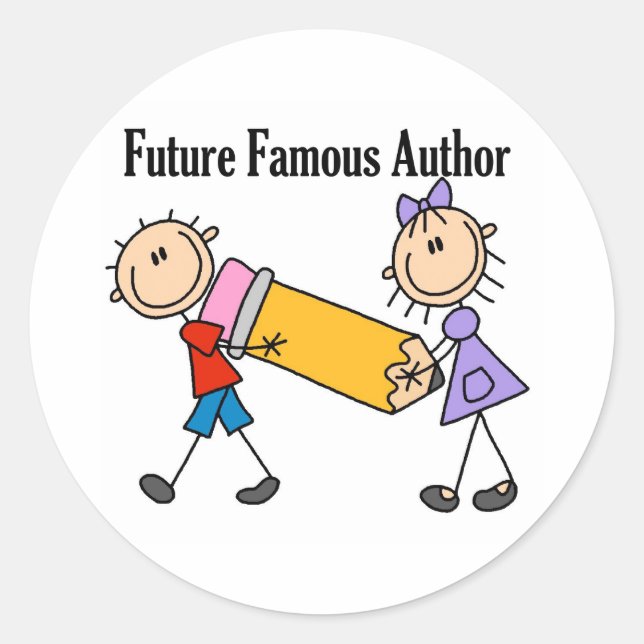 Sticker Rond Futur auteur célèbre (Devant)