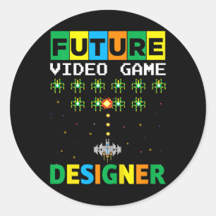 Sticker Rond Futur développeur de jeu vidéo Toddler Boy Concept