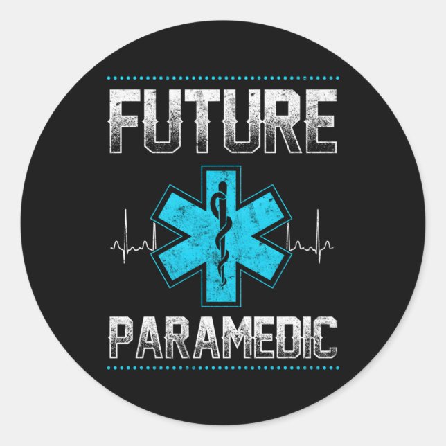 Sticker Rond Futur étudiant paramédical (Devant)