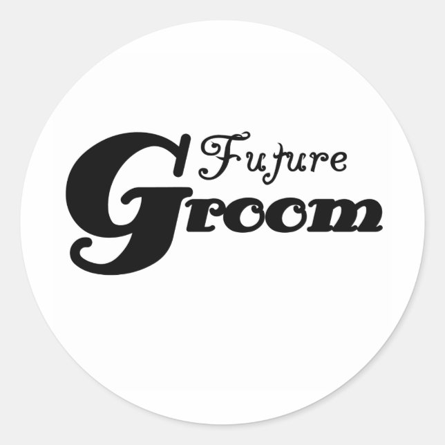 Sticker Rond Futur Groom du texte noir (Devant)
