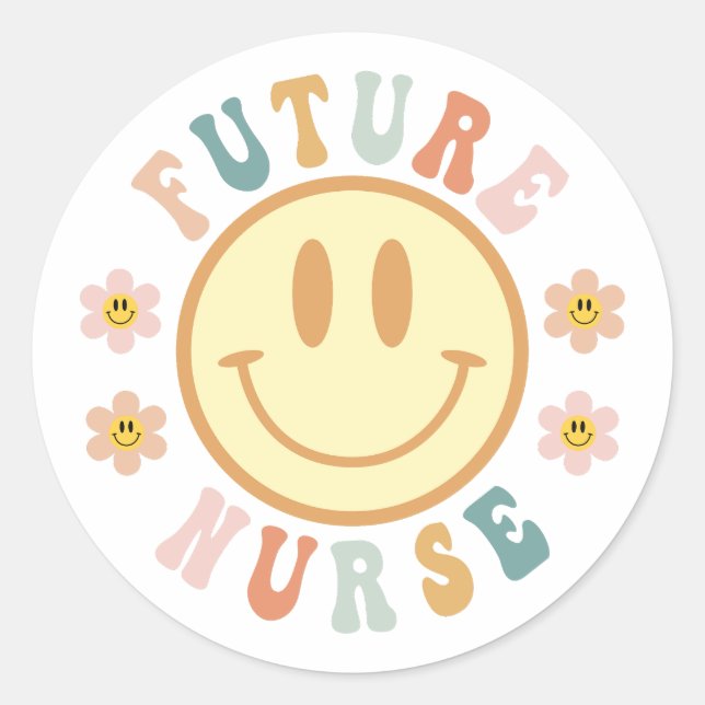 Sticker Rond Futur infirmier, École de soins infirmiers, Cadeau (Devant)