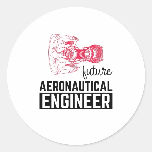 Sticker Rond Futur ingénieur aéronautique (Devant)