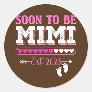 Sticker Rond Futur Mimi Femme 2023 Nouvelle Maman 