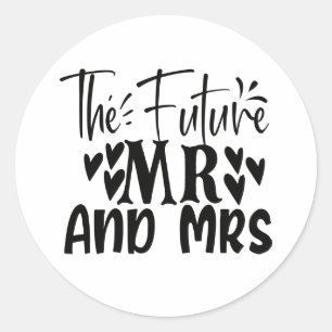 Sticker Rond Futur Mme Wedding Black White Bridal Shower