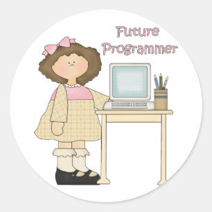 Sticker Rond Futur programmeur