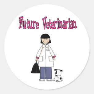 Sticker Rond Futur vétérinaire (fille)