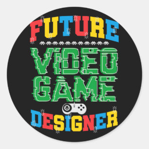 Sticker Rond Future Concepteur De Jeu Vidéo T Shirt Boys Girls