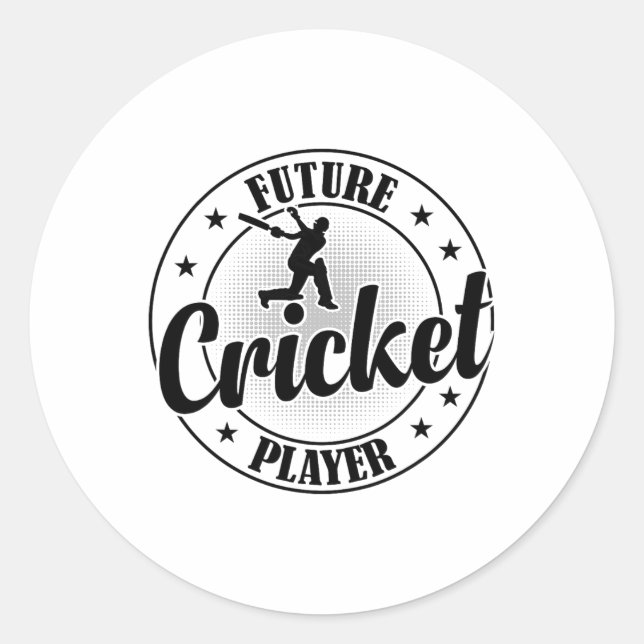 Sticker Rond Future Cricket Player Cricket 1  (Devant)