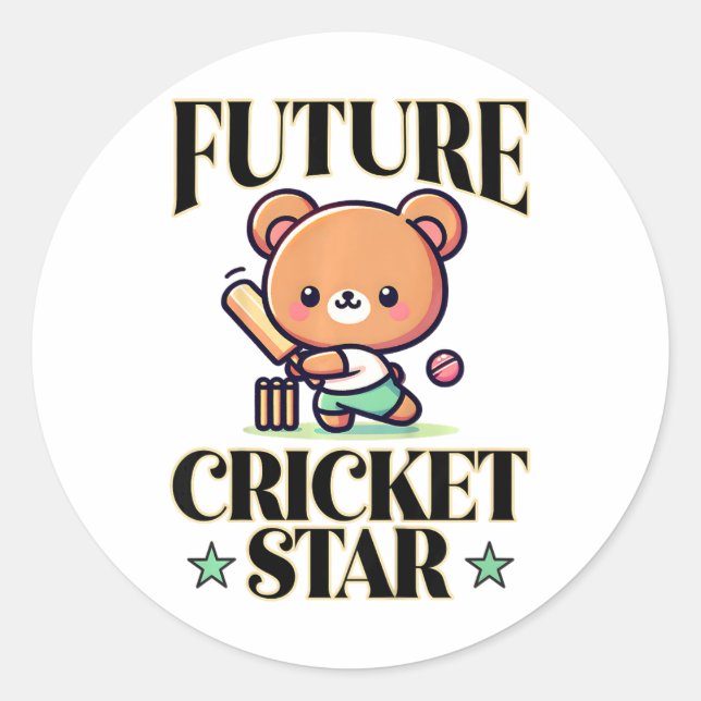 Sticker Rond Future Cricket Star  (Devant)