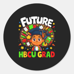 Sticker Rond Future élève diplômée HBCU fille noire enfants drô