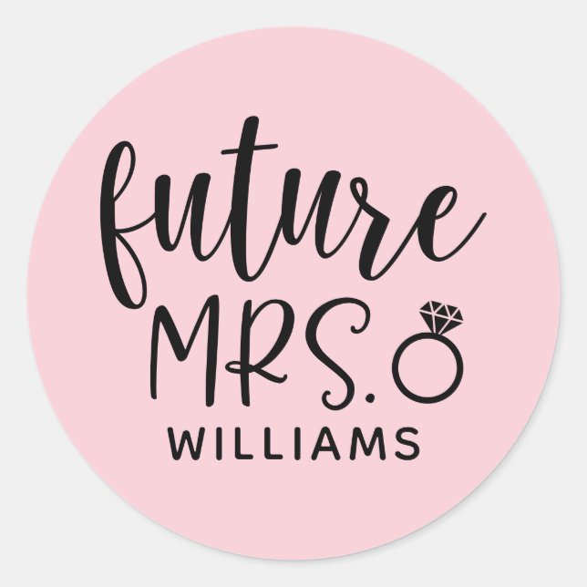 Sticker Rond Future Mme enterrement de vie de jeune fille (Devant)
